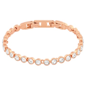 Tennis bracelet, White, Rose gold-tone plated - Swarovski, 5039938