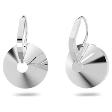 Bella Mini 水滴形耳環, 圓形切割, 白色, 鍍白金色 - Swarovski, 5085608