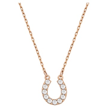 Towards necklace, Horseshoe, White, Rose gold-tone plated - Swarovski, 5094964
