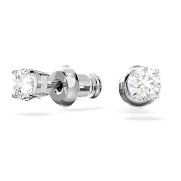 Attract セット, ラウンドカット, ホワイト, ロジウム・プレーティング - Swarovski, 5113468