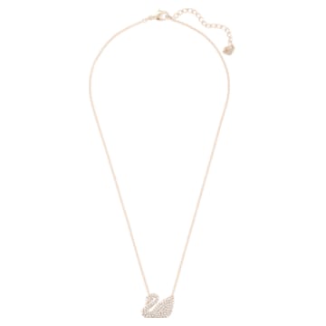 Swan necklace, Swan, White, Rose gold-tone plated - Swarovski, 5121597