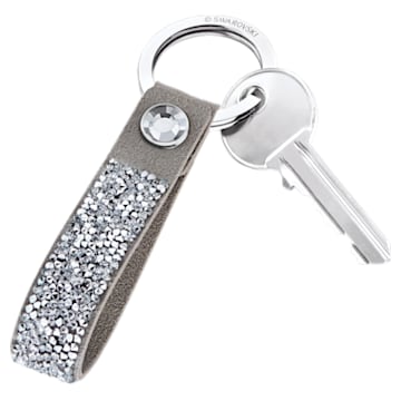Obroček za ključe Glam Rock, Siv, Nerjavno jeklo - Swarovski, 5174951