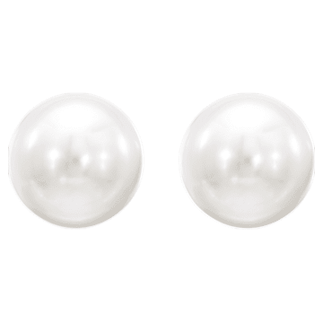 Pendientes de botón Angelic, Talla redonda, Blancos, Baño de rodio - Swarovski, 5183618