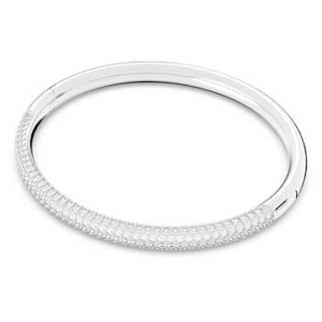 Stone bangle, White, Stainless steel - Swarovski, 5184515