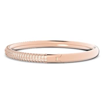 Stone bangle, White, Rose gold-tone plated - Swarovski, 5184516