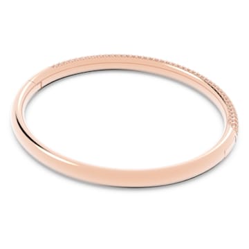 Bracelet-jonc Stone, Blanc, Placage de ton or rosé - Swarovski, 5184516
