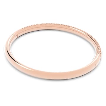 Stone bangle, White, Rose gold-tone finish - Swarovski, 5184516