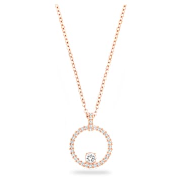 Swarovski rose gold circle necklace deals