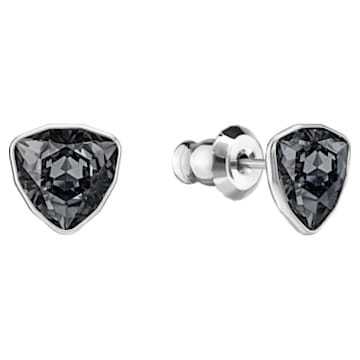 Fantastic Pierced Earring Jackets, Grey, Rhodium plating - Swarovski, 5216636