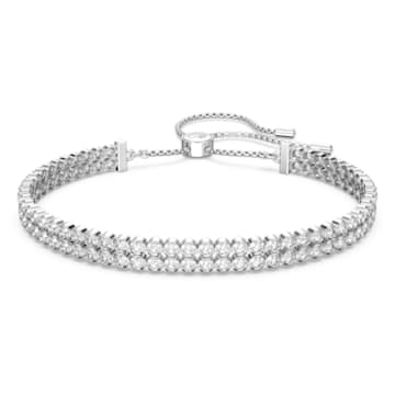 Subtle bracelet, White, Rhodium plated - Swarovski, 5221397