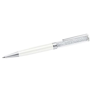 Długopis Crystalline, Biały, Pokryty białym lakierem, powłoka z chromu - Swarovski, 5224392
