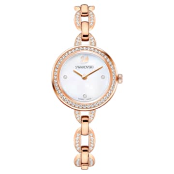 Aila Mini watch, Swiss Made, Metal bracelet, Rose gold tone, Rose gold-tone finish - Swarovski, 5253329