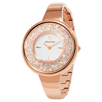 Crystalline Pure watch, Metal bracelet, White, Rose gold-tone finish - Swarovski, 5269250