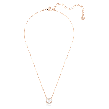 Swarovski Sparkling Dance necklace, Round cut, White, Rose gold-tone plated - Swarovski, 5272364