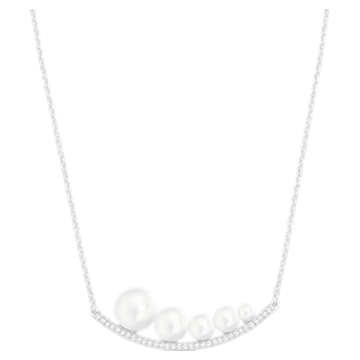 Fundamental necklace, White, Rhodium plated - Swarovski, 5274299