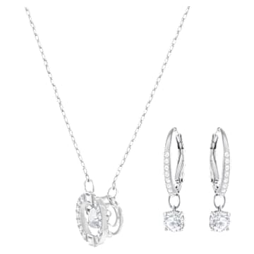 Parure Swarovski Sparkling Dance, Coupe ronde, Petit, Blanc, Métal rhodié - Swarovski, 5279018