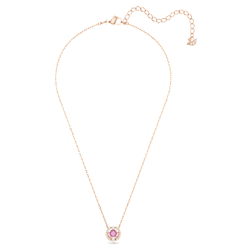 Collier Swarovski Sparkling Dance, Coupe ronde, Rouge, Placage de ton or rosé - Swarovski, 5279421