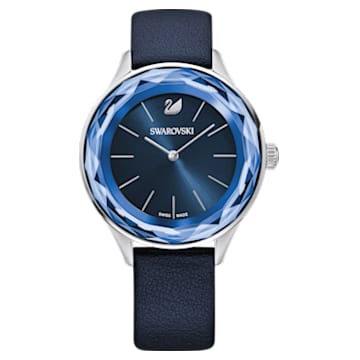Reloj Octea Nova, Correa de piel, azul, acero inoxidable - Swarovski, 5295349