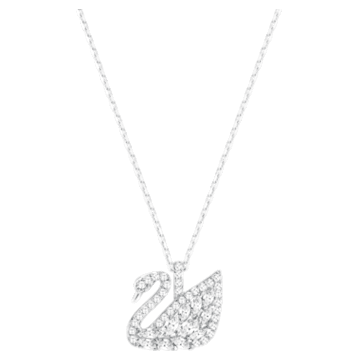 Swan Lake pendant, Swan, Small, White, Rhodium plated - Swarovski, 5296469