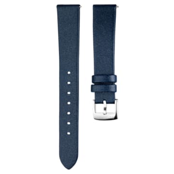 16mm watch strap, Leather, Blue, Stainless steel - Swarovski, 5302283
