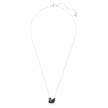 Pendentif Swarovski Iconic Swan, Cygne, Petit, Noir, Métal rhodié - Swarovski, 5347330