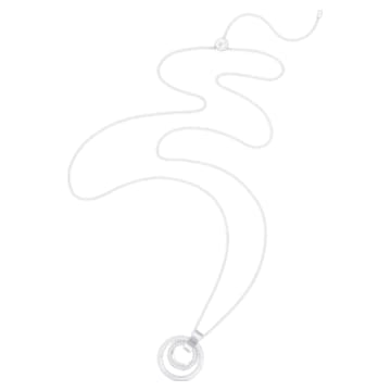Hollow pendant, Circular, Medium, White, Rhodium plated - Swarovski, 5349345