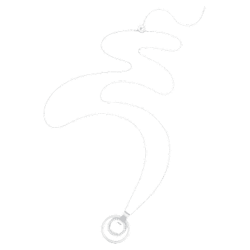 Pendentif Hollow, Forme ronde, Blanc, Métal rhodié - Swarovski, 5349345