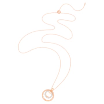 Hollow pendant, Circle, Medium, White, Rose gold-tone plated - Swarovski, 5349418