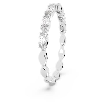 Vittore ring, Marquise-slijpvorm, Wit, Rodium toplaag - Swarovski, 5354786
