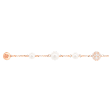Strand Swarovski Remix Collection Delicate Pearl, Fermoir magnétique, Blanc, Placage de ton or rosé - Swarovski, 5365738