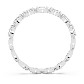 Vittore ring, Marquise-slijpvorm, Wit, Rodium toplaag - Swarovski, 5366579