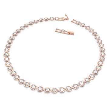 Angelic 项链, 圆形切割, 白色, 镀玫瑰金色调 - Swarovski, 5367845