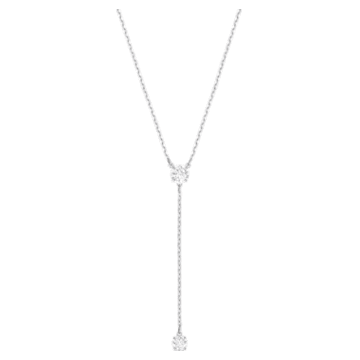 Attract Y Necklace, White, Rhodium plated - Swarovski, 5367969