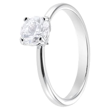 Attract Ring, Rundschliff, Weiß, Rhodiniert - Swarovski, 5368542