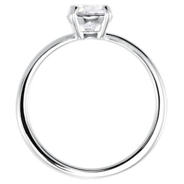 Attract ring, Round, White, Rhodium plated - Swarovski, 5368542
