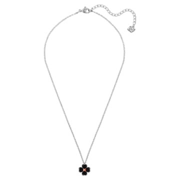Latisha Flower pendant, Flower, Black, Mixed metal finish - Swarovski, 5368980