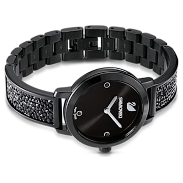 Cosmic Rock watch, Metal bracelet, Black, Black PVD - Swarovski, 5376071