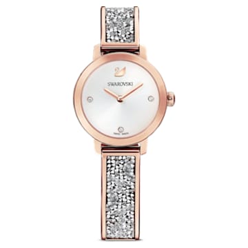 Cosmic Rock 手錶, 金屬手鏈, 灰色, 玫瑰金色潤飾 - Swarovski, 5376092