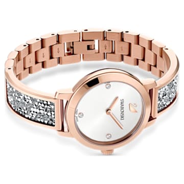 Zegarek Cosmic Rock, Swiss Made, Metalowa bransoleta, W odcieniu srebra, Powłoka w odcieniu różowego złota - Swarovski, 5376092