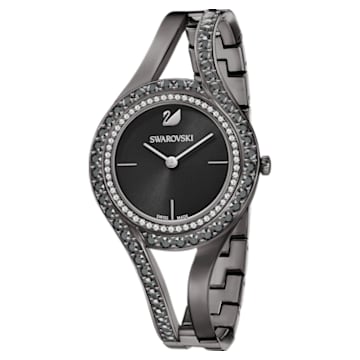 Eternal Watch, Metal bracelet, Black, Gun-metal PVD - Swarovski, 5376659