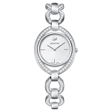 Montre Stella, Bracelet en métal, blanc, acier inoxydable - Swarovski, 5376815