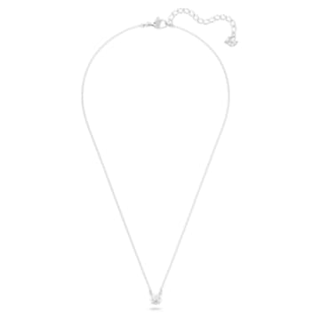 Attract necklace, Round cut, White, Rhodium plated - Swarovski, 5408442