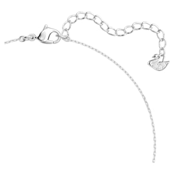 Attract necklace, Round, White, Rhodium plated - Swarovski, 5408442