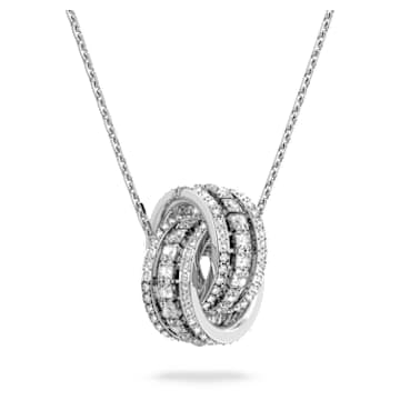 Further pendant, Intertwined circles, White, Rhodium plated - Swarovski, 5409696