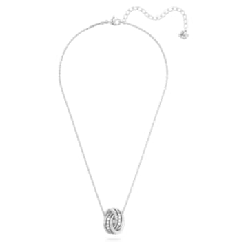 Further pendant, Pavé, Interlocking loop, White, Rhodium plated - Swarovski, 5409696