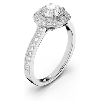 Angelic ring, Round cut, White, Rhodium plated - Swarovski, 5412024
