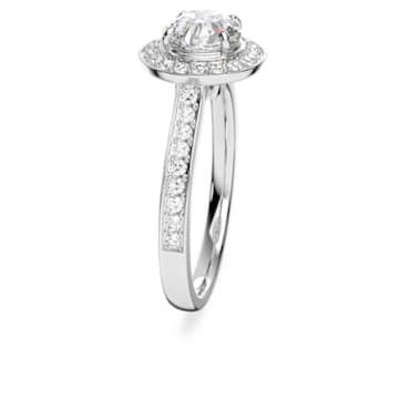 Angelic ring, Round cut, White, Rhodium plated - Swarovski, 5412024