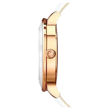 Montre Octea Lux, Bracelet en cuir, blanc, PVD doré rose - Swarovski, 5414416