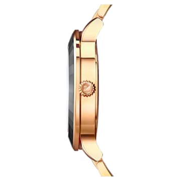 Ρολόι Octea Lux, Μεταλλικό μπρασελέ, Μαύρο, Φινίρισμα σε χρυσό σαμπανί τόνο - Swarovski, 5414419