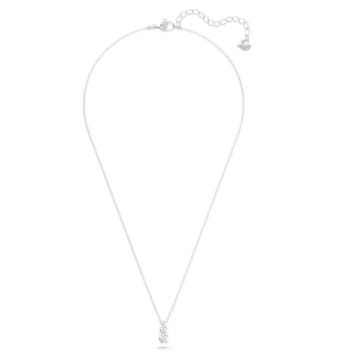 จี้สร้อยคอ Attract Trilogy, เจียระไนทรงกลม, ขาว, เคลือบโรเดียม - Swarovski, 5414970